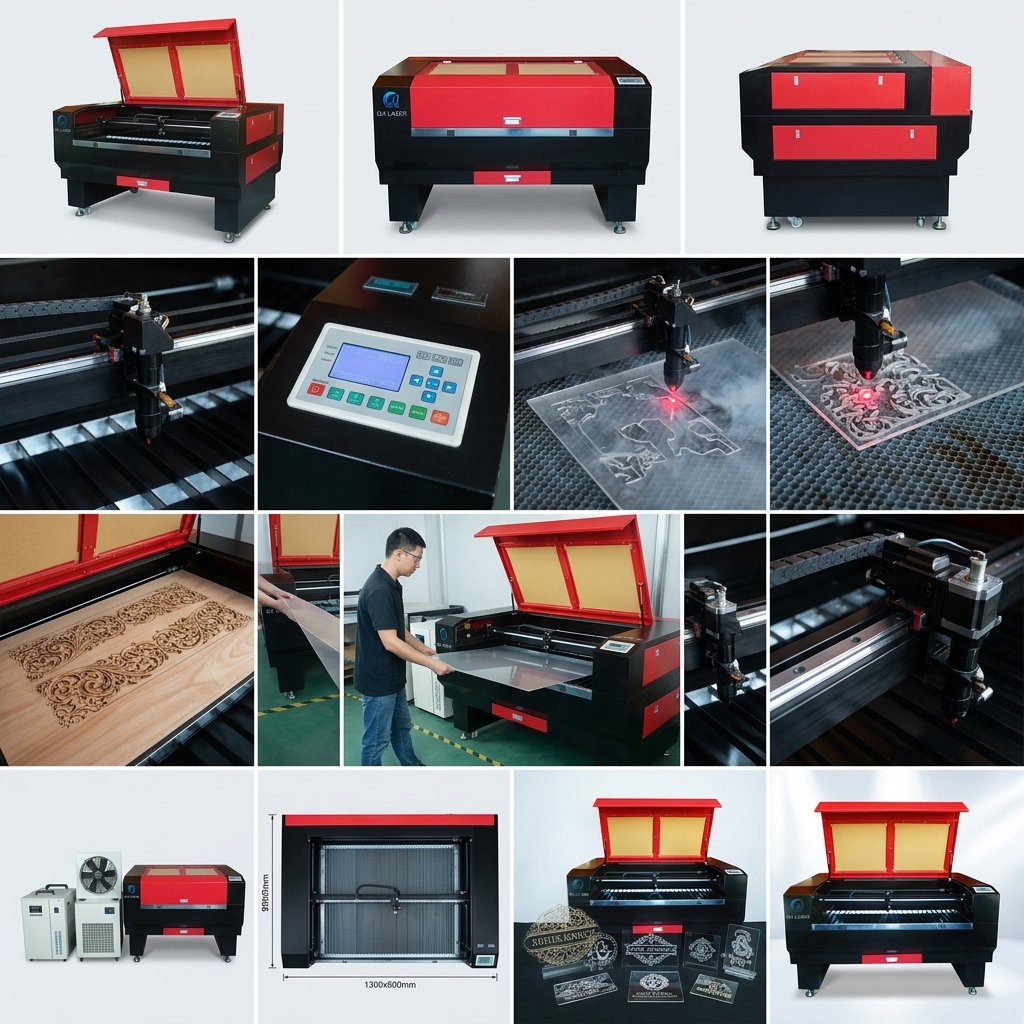 QH 1390 CO2 laser engraving machine engraving wood and acrylic
