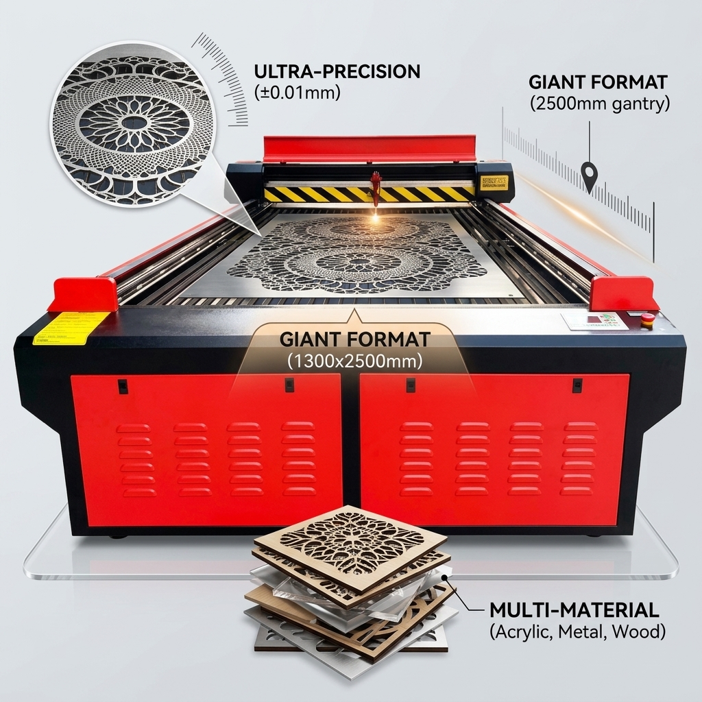 QH 1325 150W CO2 laser engraving machine engraving wood panel