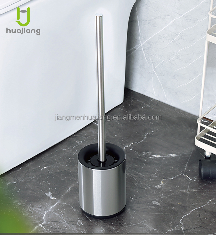Modern Design Stainless Steel Toilet Brush with Matt Finish and Anti-Fingerprint Silicone