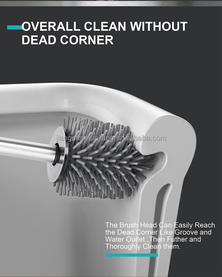 Modern Design Stainless Steel Toilet Brush with Matt Finish and Anti-Fingerprint Silicone