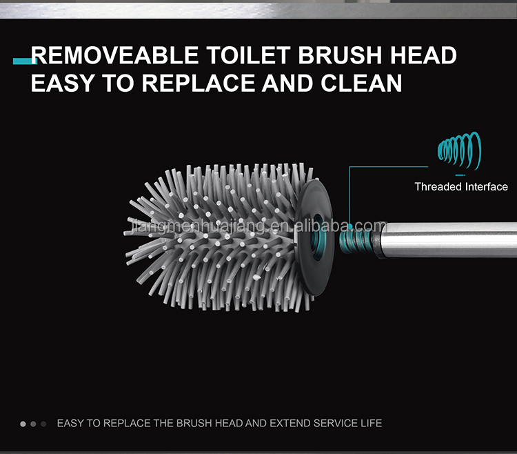 Modern Design Stainless Steel Toilet Brush with Matt Finish and Anti-Fingerprint Silicone