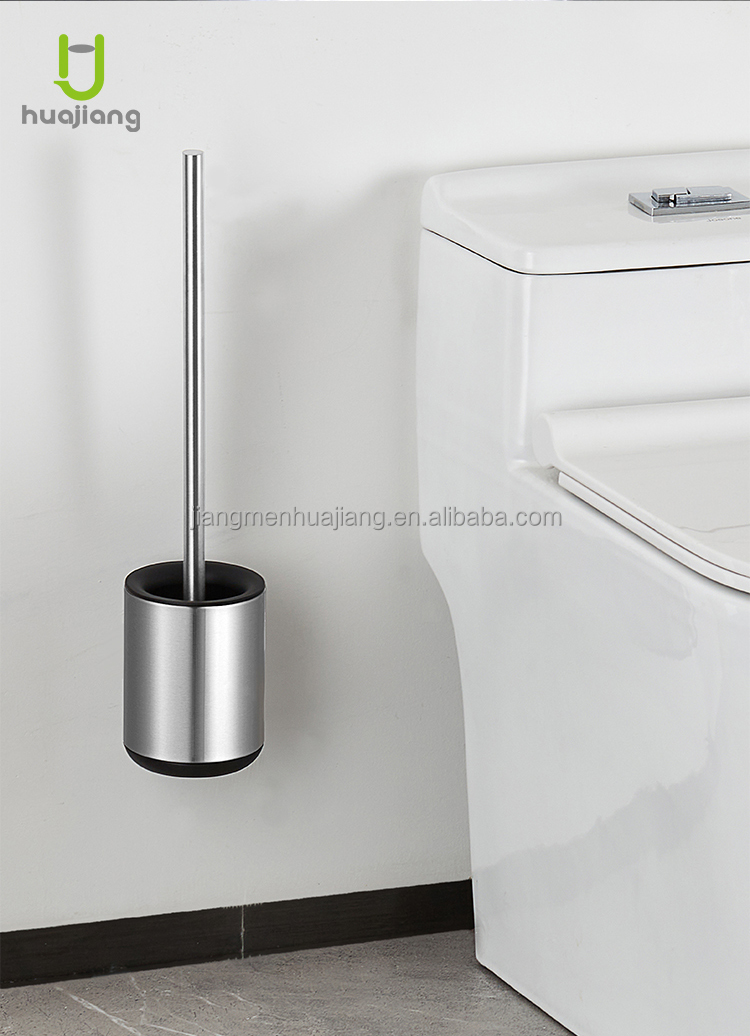 Modern Design Stainless Steel Toilet Brush with Matt Finish and Anti-Fingerprint Silicone